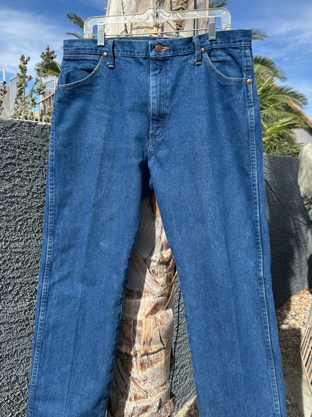 Wrangler Straight Leg Blue Denim Jeans 38x30